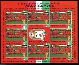 Sierra Leone 1990 Italy World Cup Sheetlet South Korea Team photo