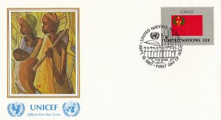 United Nations 1987 Flag Series Congo Unicef First Day Cover Shs photo