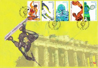 South Africa 2004 Fdc Sport Olympic Games 5v Cover Ii Football Canoeing Tennis photo