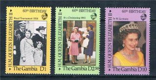 Gambia 1986 Queens ' S 60th Birthday Sg641/3 photo