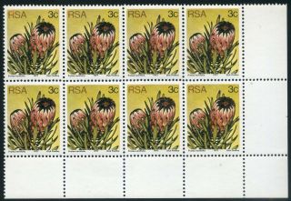 South Africa 1977 Protea Definitive Isssue 3c Corner Block With Variety photo