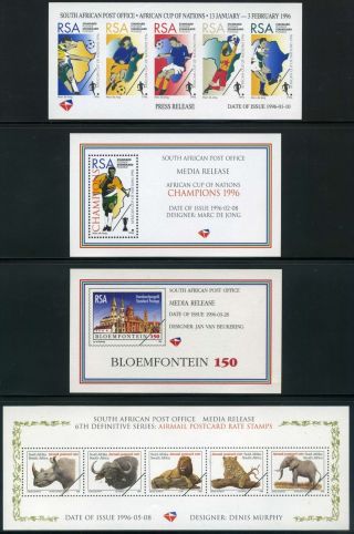 South Africa 1996 Media Release (specimen) Sheetlets X (17) photo