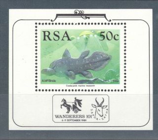 South Africa 1989 Fish 50c Stamp Philatelic Foundation Mini Sheet Um Ref:y581 photo
