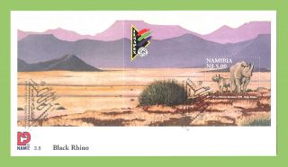 Namibia 1998 Black Rhino Miniature Sheet First Day Cover photo