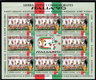 Sierra Leone 1990 Italy World Cup Sheetlet United States Team photo