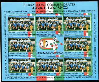 Sierra Leone 1990 Italy World Cup Sheetlet Uruguay Team photo