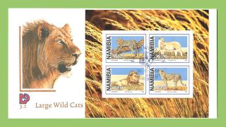 Namibia 1998 Large Wild Cats Miniature Sheet First Day Cover photo