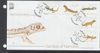 Namibia 2009 Fdc Geckos First Day Cover Festive Gecko Koch ' S Barking Reptiles photo