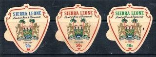 Sierra Leone 1965 Embossed S/adh Sg 382/4 photo