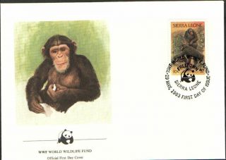 (72516) Fdc Wwf - Sierra Leone - Chimpanzee - 1983 photo