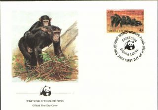 (72518) Fdc Wwf - Sierra Leone - Chimpanzee - 1983 photo