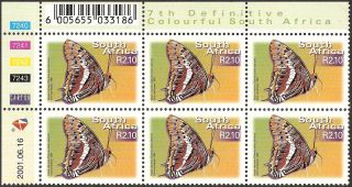 South Africa 2000 - 10 R2.  10 Kopje Charaxes Butterfly Control Block Sg.  1287 Um photo