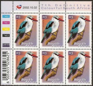 South Africa 2000 - 10 R3 Woodland Kingfisher Bird 3rd Control Block Sg.  1289 Um photo