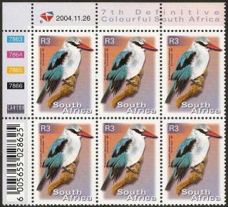 South Africa 2000 - 10 R3 Woodland Kingfisher Bird 9th Control Block Sg.  1289 Um photo
