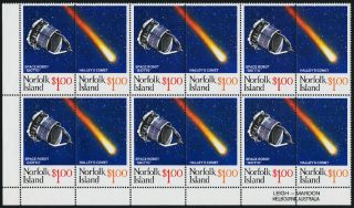 Norfolk Island 381 Bl Imprint Block Halley ' S Comet,  Space photo