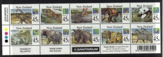Zealand 1994 African Animals Se - Tenant Block Unmounted Sg1820 - 29 Re:b66 photo