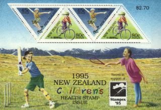 Zealand 1995 Stampex Health Mini Sheet Unmounted Sgms1887 Re:b58 photo