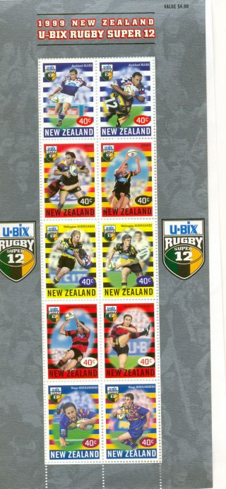 Zealand - Rugby (2248 - 57) Sheet Of 10 Issued 1999 photo