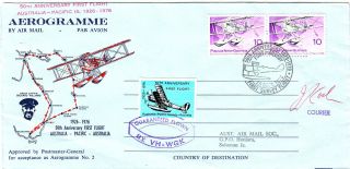 1926/1976 50th Year 1st Flight Australia=pacific= Australia =1 Vignette Unlisted photo