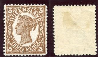 Queensland 1908 Qv 3d Pale Brown Mh.  Sg 290. photo