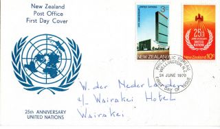 Zealand 24 June 1970 United Nations First Day Cover Wellington Shs photo