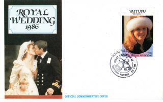 Tuvalu Vaitupu 23 July 1986 Royal Wedding 60c First Day Cover Shs photo
