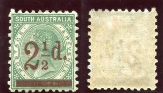 South Australia 1891 Qv 2½d On 4d Pale Green Mlh.  Sg 229. photo