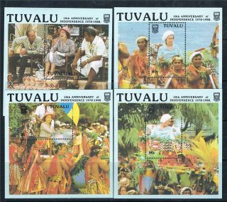 Tuvalu 1988 10th Anniv Independence Sg Ms 544 photo