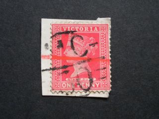 Victoria 1897 1d With Barred Mc 30 Postmark photo