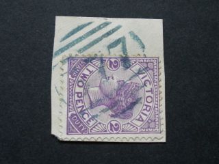 Victoria 1902 2d With Barred 377 In Blue Postmark photo