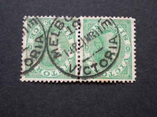 Victoria 1911 6d Pair With Melbourne 19 Postmark photo