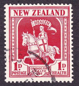 Zealand Kgv 1934 Health Stamp; Sg555 1d Carmine; Fine photo