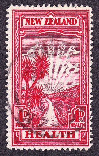 Zealand Kgv 1933 Health Stamp; Sg553 1d Carmine; Fine photo