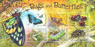 Australia Bugs And Butterflies Miniature Sheet 2003 photo
