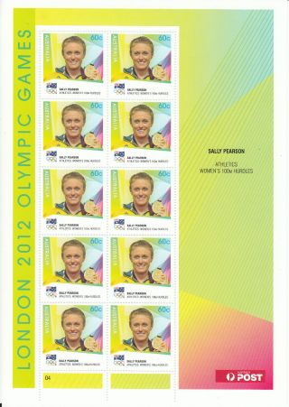 Australia 2012 London Olympic Games 10v Sheet Sally Pearson Athletics Hurdle photo