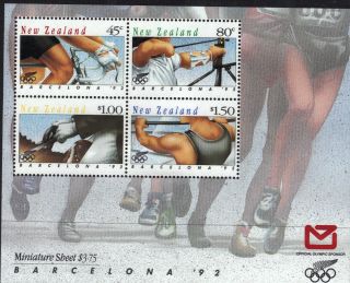 Zealand 1992 Olympic Games Miini Sheet Unmounted Sgms1674 Re:b67 photo