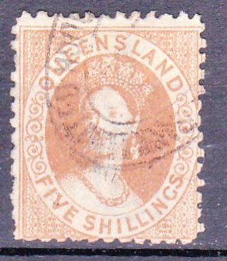 Queensland.  1880.  5/ Shillings.  Wmk.  6. .  Sg.  123/124? photo