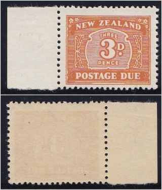 Zealand 1939 Kgvi Postage Due 3d Orange - Brown Wmk Sideways Inv.  Sg D47a. photo