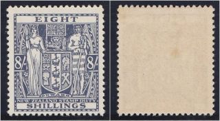 Zealand 1940 Kgvi Fiscal 8s Slate - Violet Fine.  Sg F199.  Sc Ar82. photo