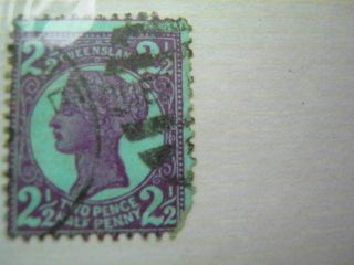 Queensland 2pence Half Penny Stamp photo