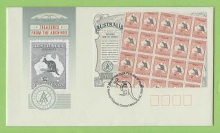 Australia 2004 Treasures From Archive Self Adhesive Sheet On First Day Cover photo