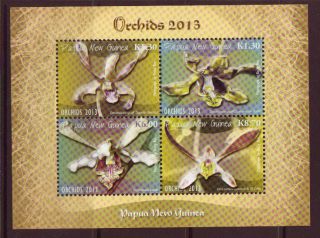 Papua Guinea 2013 Orchids Sheetlet Of 4 Unmounted, photo