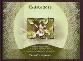 Papua Guinea 2013 Orchids Miniature Sheet Unmounted, photo