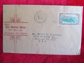 1953 Cover 2 Cent Stamp From Christchurch Zealand To Chicago photo