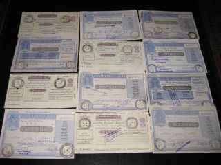 India 12 Diffrent Postal Order Upto Rs.  7 Rare photo