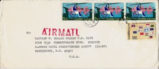 1970 ' S Thailand Airmail Cover Bangkok To Washington D.  C.  U.  S.  A. photo