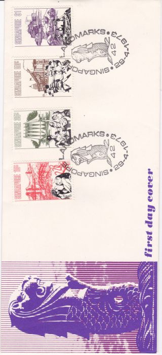 Singapore - 1973 First Day Cover (fdc) Singapore Landmarks. photo