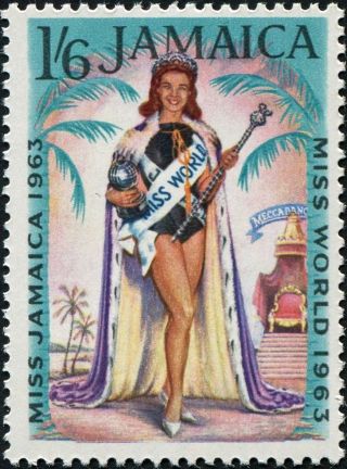 Jamaica 1964 1s6d Multicoloured Sg216 Cv £0.  20 Mh Postage photo