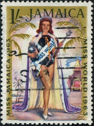 Jamaica 1964 1s Multicoloured Sg215 Cv £0.  10 Vf Uh Postage photo