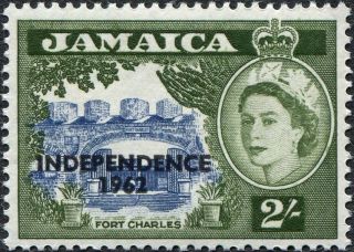 Jamaica 1964 2s Deep Blue And Deep Bronze - Green Sg212 Cv £0.  60 Mh P&p photo